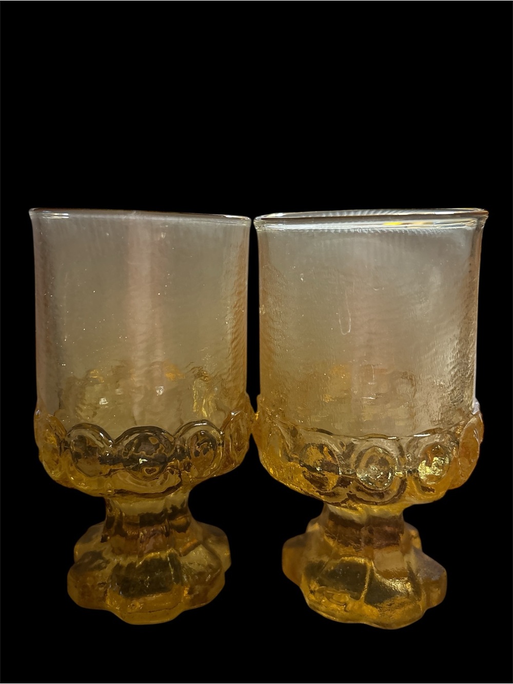 Franciscan Amber Glass Goblets - Pair vintage no chips cracks